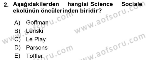 Türk Sosyologları Dersi 2021 - 2022 Yılı (Vize) Ara Sınav Soruları 2. Soru