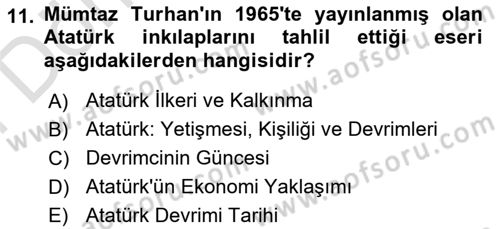 Türk Sosyologları Dersi 2021 - 2022 Yılı (Final) Dönem Sonu Sınav Soruları 11. Soru