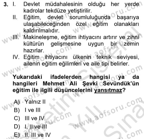 Türk Sosyologları Dersi 2021 - 2022 Yılı (Final) Dönem Sonu Sınav Soruları 3. Soru
