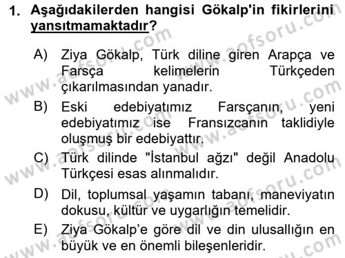 Türk Sosyologları Dersi 2022 - 2023 Yılı Yaz Okulu Sınav Soruları 1. Soru