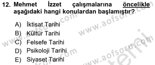 Türk Sosyologları Dersi 2023 - 2024 Yılı (Vize) Ara Sınav Soruları 12. Soru