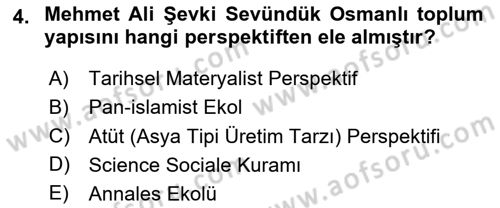 Türk Sosyologları Dersi 2023 - 2024 Yılı (Vize) Ara Sınav Soruları 4. Soru