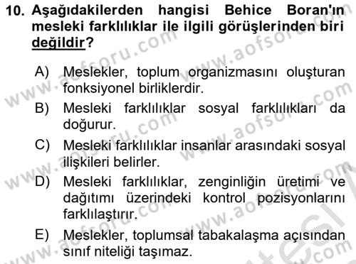 Türk Sosyologları Dersi 2023 - 2024 Yılı (Final) Dönem Sonu Sınav Soruları 10. Soru