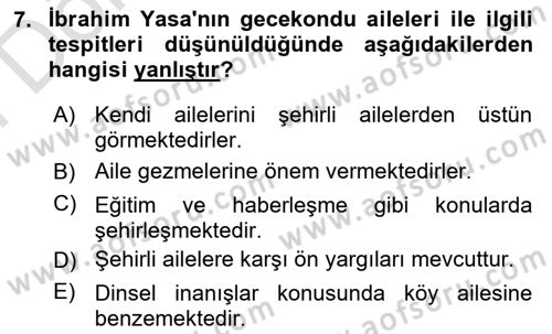 Türk Sosyologları Dersi 2023 - 2024 Yılı (Final) Dönem Sonu Sınav Soruları 7. Soru