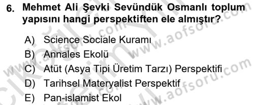 Türk Sosyologları Dersi 2023 - 2024 Yılı Yaz Okulu Sınav Soruları 6. Soru