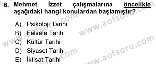 Türk Sosyologları Dersi 2024 - 2025 Yılı (Vize) Ara Sınav Soruları 6. Soru