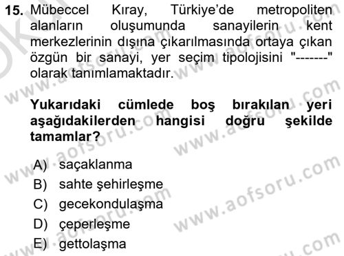 Türk Sosyologları Dersi 2024 - 2025 Yılı Yaz Okulu Sınav Soruları 15. Soru