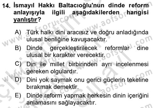 Türk Sosyologları Dersi 2025 - 2026 Yılı (Vize) Ara Sınav Soruları 14. Soru