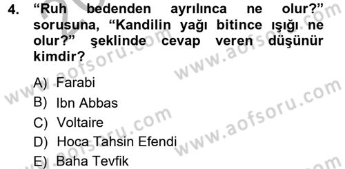 Türkiye´de Sosyoloji Dersi 2012 - 2013 Yılı (Vize) Ara Sınav Soruları 4. Soru