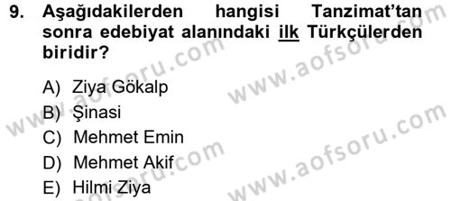 Türkiye´de Sosyoloji Dersi 2012 - 2013 Yılı (Vize) Ara Sınav Soruları 9. Soru