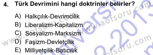 Türkiye´de Sosyoloji Dersi 2012 - 2013 Yılı (Final) Dönem Sonu Sınav Soruları 4. Soru