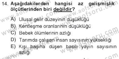 Türkiye´de Sosyoloji Dersi 2012 - 2013 Yılı Tek Ders Sınav Soruları 14. Soru