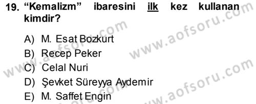 Türkiye´de Sosyoloji Dersi Ara Sınavı Deneme Sınav Soruları 19. Soru