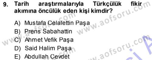 Türkiye´de Sosyoloji Dersi Ara Sınavı Deneme Sınav Soruları 9. Soru