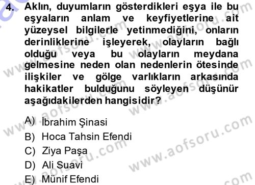 Türkiye´de Sosyoloji Dersi Ara Sınavı Deneme Sınav Soruları 4. Soru