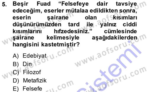 Türkiye´de Sosyoloji Dersi Ara Sınavı Deneme Sınav Soruları 5. Soru