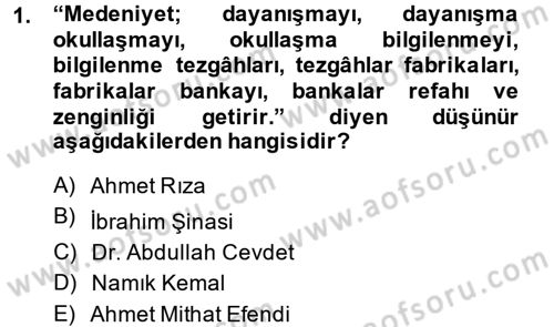 Türkiye´de Sosyoloji Dersi 2014 - 2015 Yılı (Final) Dönem Sonu Sınav Soruları 1. Soru