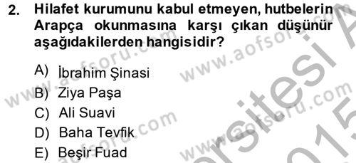 Türkiye´de Sosyoloji Dersi 2014 - 2015 Yılı (Final) Dönem Sonu Sınav Soruları 2. Soru