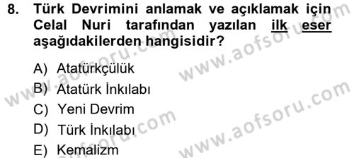 Türkiye´de Sosyoloji Dersi 2014 - 2015 Yılı (Final) Dönem Sonu Sınav Soruları 8. Soru