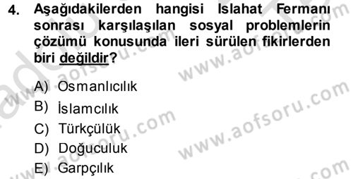 Türkiye´de Sosyoloji Dersi 2014 - 2015 Yılı Tek Ders Sınav Soruları 4. Soru