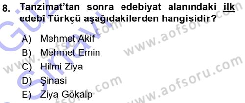 Türkiye´de Sosyoloji Dersi 2015 - 2016 Yılı (Vize) Ara Sınav Soruları 8. Soru