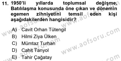 Türkiye´de Sosyoloji Dersi 2015 - 2016 Yılı (Final) Dönem Sonu Sınav Soruları 11. Soru