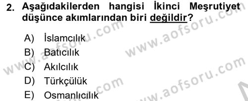 Türkiye´de Sosyoloji Dersi 2016 - 2017 Yılı 3 Ders Sınav Soruları 2. Soru