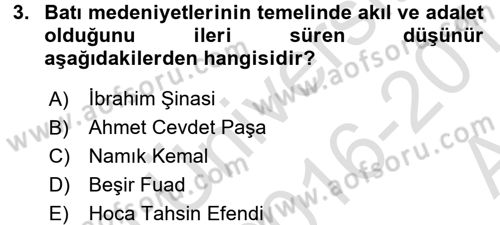 Türkiye´de Sosyoloji Dersi Ara Sınavı Deneme Sınav Soruları 3. Soru