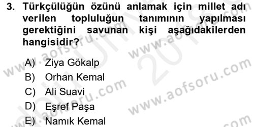 Türkiye´de Sosyoloji Dersi 2017 - 2018 Yılı 3 Ders Sınav Soruları 3. Soru