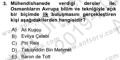 Türkiye´de Sosyoloji Dersi 2019 - 2020 Yılı (Vize) Ara Sınav Soruları 3. Soru