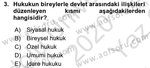 Türkiye´de Sosyoloji Dersi 2020 - 2021 Yılı Yaz Okulu Sınav Soruları 3. Soru