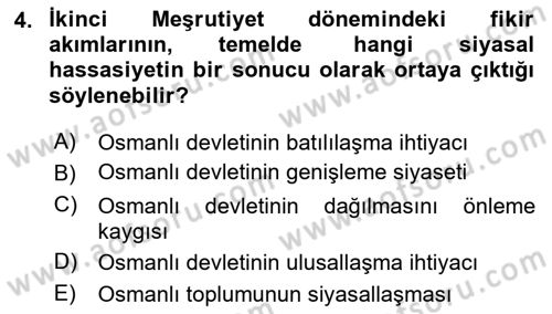 Türkiye´de Sosyoloji Dersi 2020 - 2021 Yılı Yaz Okulu Sınav Soruları 4. Soru