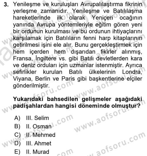 Türkiye´de Sosyoloji Dersi 2021 - 2022 Yılı (Vize) Ara Sınav Soruları 3. Soru