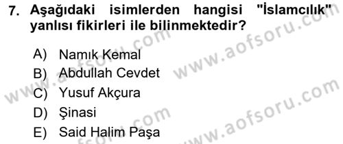 Türkiye´de Sosyoloji Dersi 2021 - 2022 Yılı (Vize) Ara Sınav Soruları 7. Soru