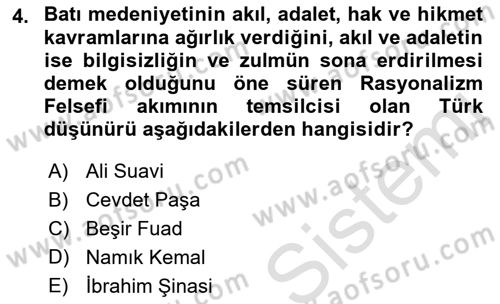 Türkiye´de Sosyoloji Dersi 2021 - 2022 Yılı (Final) Dönem Sonu Sınav Soruları 4. Soru