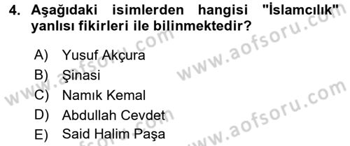 Türkiye´de Sosyoloji Dersi 2021 - 2022 Yılı Yaz Okulu Sınav Soruları 4. Soru