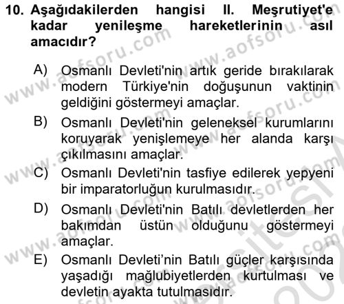 Türkiye´de Sosyoloji Dersi 2022 - 2023 Yılı (Vize) Ara Sınavı 10. Soru