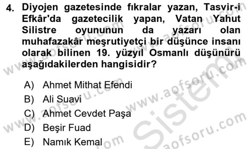 Türkiye´de Sosyoloji Dersi 2022 - 2023 Yılı (Vize) Ara Sınavı 4. Soru