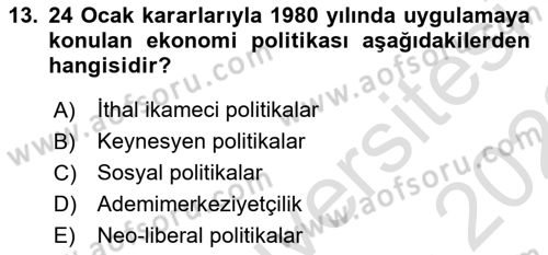 Türkiye´de Sosyoloji Dersi 2022 - 2023 Yılı (Final) Dönem Sonu Sınav Soruları 13. Soru