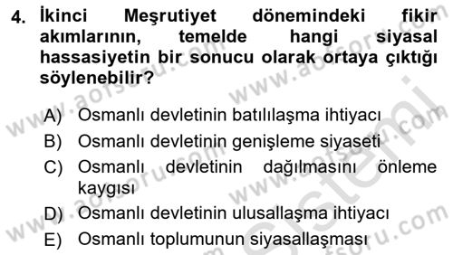 Türkiye´de Sosyoloji Dersi 2022 - 2023 Yılı Yaz Okulu Sınav Soruları 4. Soru