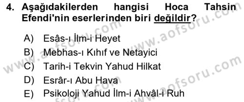 Türkiye´de Sosyoloji Dersi Ara Sınavı Deneme Sınav Soruları 4. Soru