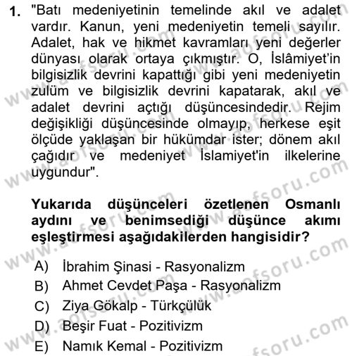 Türkiye´de Sosyoloji Dersi 2023 - 2024 Yılı (Final) Dönem Sonu Sınav Soruları 1. Soru