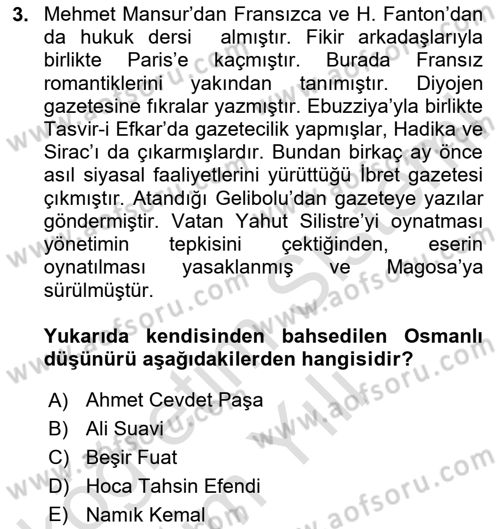 Türkiye´de Sosyoloji Dersi 2023 - 2024 Yılı Yaz Okulu Sınav Soruları 3. Soru