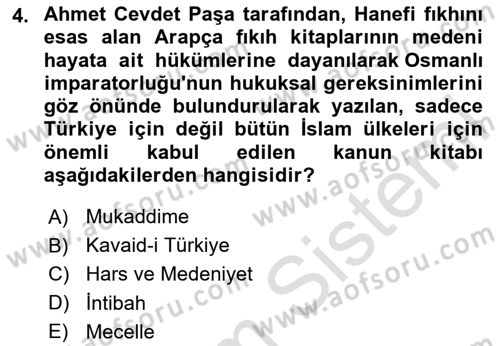 Türkiye´de Sosyoloji Dersi 2024 - 2025 Yılı (Vize) Ara Sınav Soruları 4. Soru