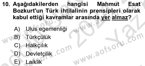 Türkiye´de Sosyoloji Dersi 2024 - 2025 Yılı Yaz Okulu Sınav Soruları 10. Soru