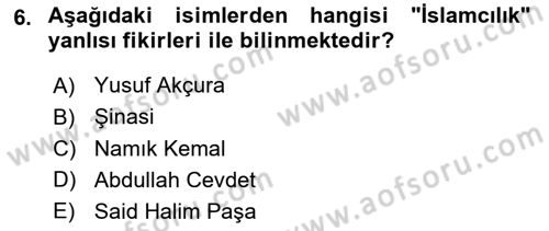 Türkiye´de Sosyoloji Dersi 2024 - 2025 Yılı Yaz Okulu Sınav Soruları 6. Soru