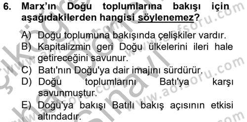 Din ve Toplum Dersi 2012 - 2013 Yılı (Final) Dönem Sonu Sınav Soruları 6. Soru