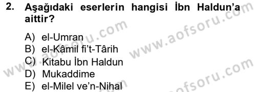 Din ve Toplum Dersi 2013 - 2014 Yılı (Vize) Ara Sınav Soruları 2. Soru