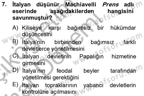 Din ve Toplum Dersi 2013 - 2014 Yılı (Vize) Ara Sınav Soruları 7. Soru