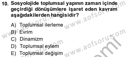 Din ve Toplum Dersi 2013 - 2014 Yılı (Final) Dönem Sonu Sınav Soruları 10. Soru